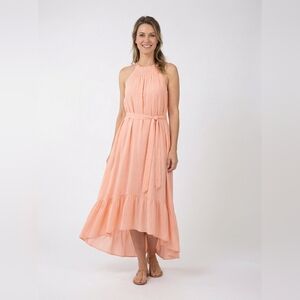 NWT Stunning LOFT Maxi Dress, Belted, Lined, Lovely Peach Colour!